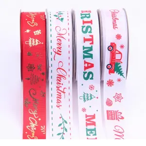 Christmas Ribbon, 1 Roll Merry Christmas Letter Pattern Ribbon, Gift Wrapping Ribbon, Holiday Ribbon for Gift Packaging, Home Decoration