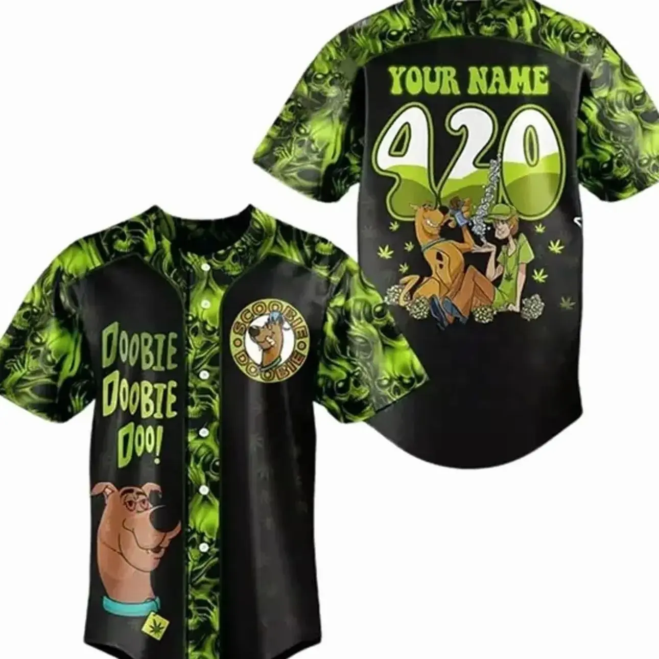 Personalized Scooby Doo Doobie Doobie Doo 420 Baseball Jersey Shirt For Men And Women, Halloween Scooby Doo Jersey