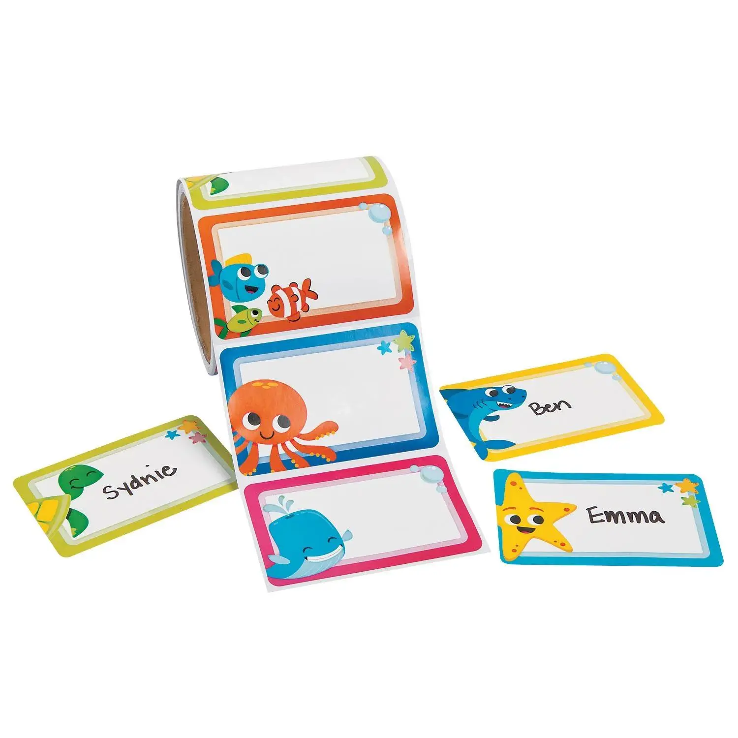3 1/2" x 2 1/4" Under the Sea Self-Adhesive Name Tags/Labels - 100 Pc.