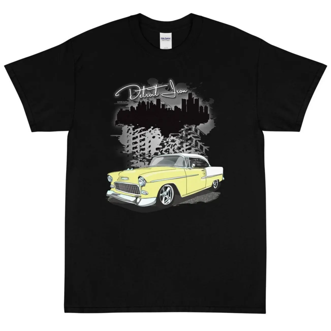 1955 Harvest Gold Yellow & White Bel Air   T-Shirt  Sweatshirt Hoodie, Car Enthusiast and Fans Gift