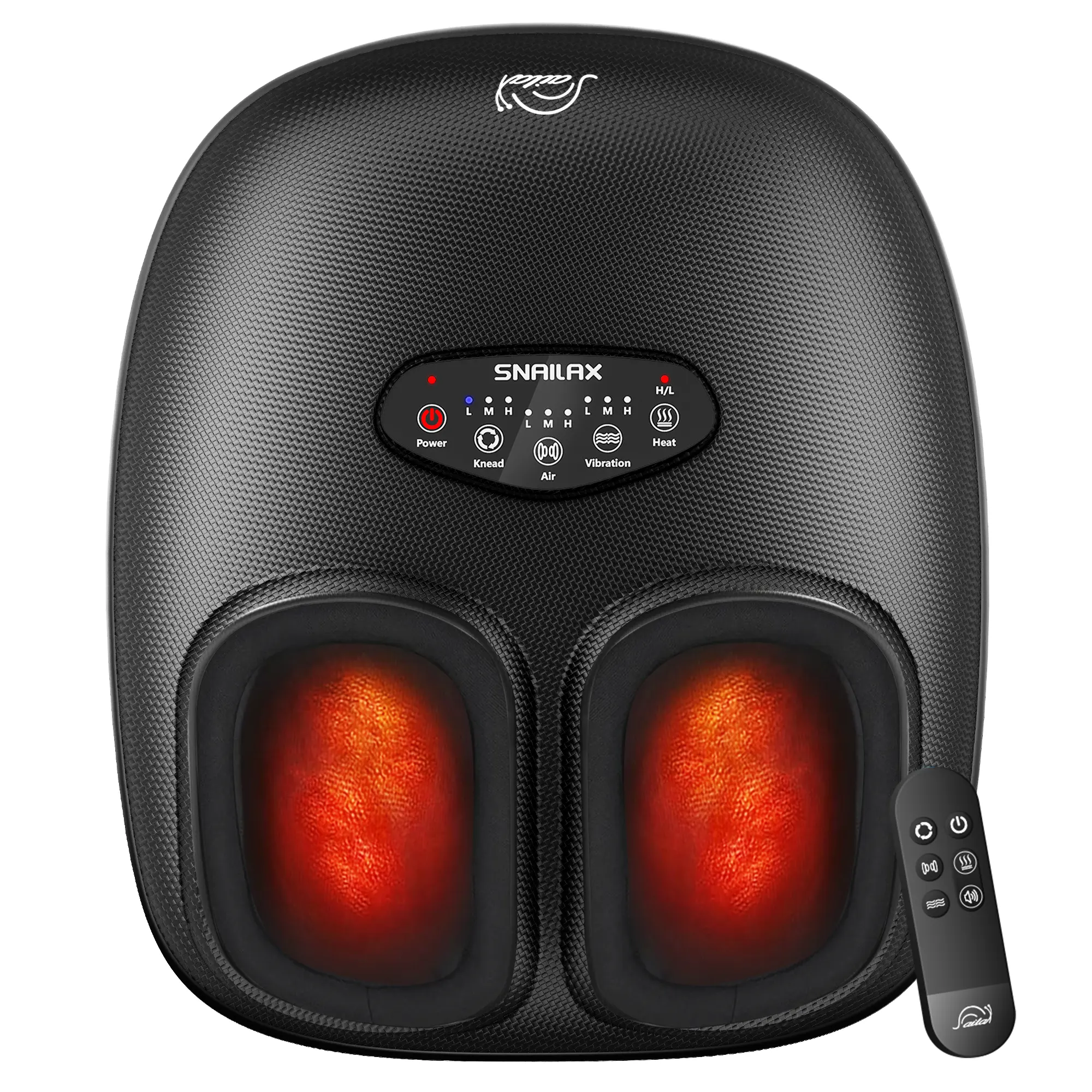 Snailax Foot Massager with Heat, Remote Control, Shiatsu Heated Foot Massager Machine with Deep Kneading, Rolling, Compression, Vibration, Size 13，Perfect Father's Day Gift Foot Rollers Black