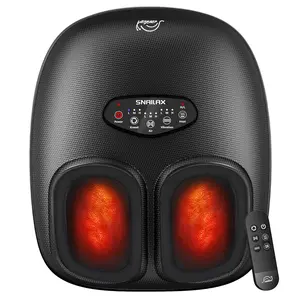 Snailax Foot Massager with Heat, Remote Control, Shiatsu Heated Foot Massager Machine with Deep Kneading, Rolling, Compression, Vibration, Size 13，Perfect Father's Day Gift Foot Rollers Black