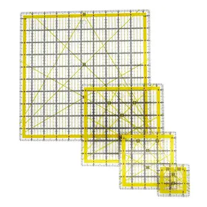Acrylic Quilting Ruler Templates Precision Cutting Tools for Patchwork Fabric Sewing Supplies Yellow Available in 2.5"X2.5" 4.5"X4.5" 6.5"X6.5" 10.5"X10.5"