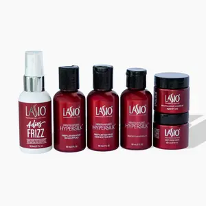 LASIO Hypersilk Travel Kit - Fly Frizz-Free TSA-Approved Mini Haircare Set with Shampoo Conditioner Masks & Anti-Frizz Spray for All Hair Types - Cleanser