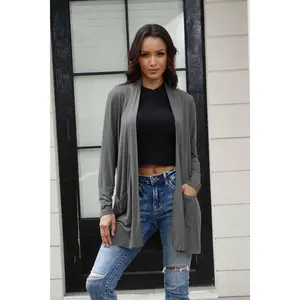 Basic Bae Full Size Open Front Long Sleeve Cardigan with Pockets