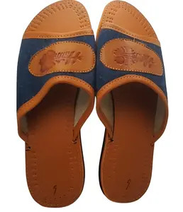 Handmade Leather Sandals from Haiti – Blue & brown – Sizes 9