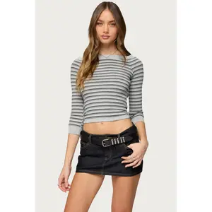 Imelde Striped Boat Neck Top