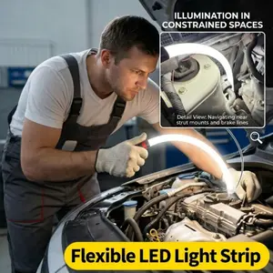 Flexible Silicone Work Light for Car Repair & Home Use, Bendable Underhood LED Light, 3 Modes Rechargeable, Portable Repair Lamp
