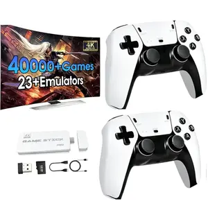 Mass Games Retro Game Console, 40000+ Built-in Games, 19 Emulators, 2 Wireless Controllers, 4K HD Output, 64GB/128GB SD Card, Portable Gaming System for Kids Adults, Black Friday Deal