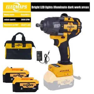 ELECMAPS compatible with DeWalt 20V lithium-ion batteries; 1000 N·m ultra-high torque industrial-grade impact wrench; 1/2-inch cordless impact driver; tool only—battery not included; suitable for heavy machinery, automotive repair, and DIY home maintenanc