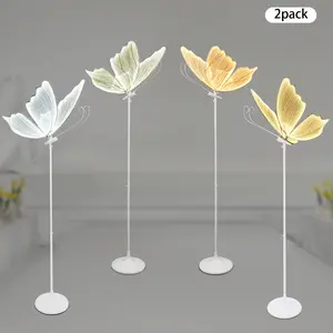 Butterfly Wedding Floor Lamp LED 48W 2 Pack Adjustable Height 57-70in Silver Gold White for Aisle Stage Entrance Party Decoration Pathway Guidance