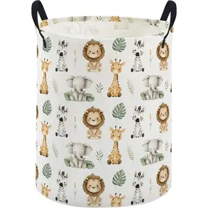 Animal Laundry Basket,Hamper Collapsible Canvas Waterproof Storage Bin, Cute Hamper,Gift Baskets(Cute animal)