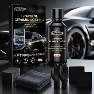 Graphene Ceramic Car Coating Hydrophobic Paint Protection Water Beading Ultra High Gloss Shine Scratch Resistant Long Lasting DIY Car Detailing Kit