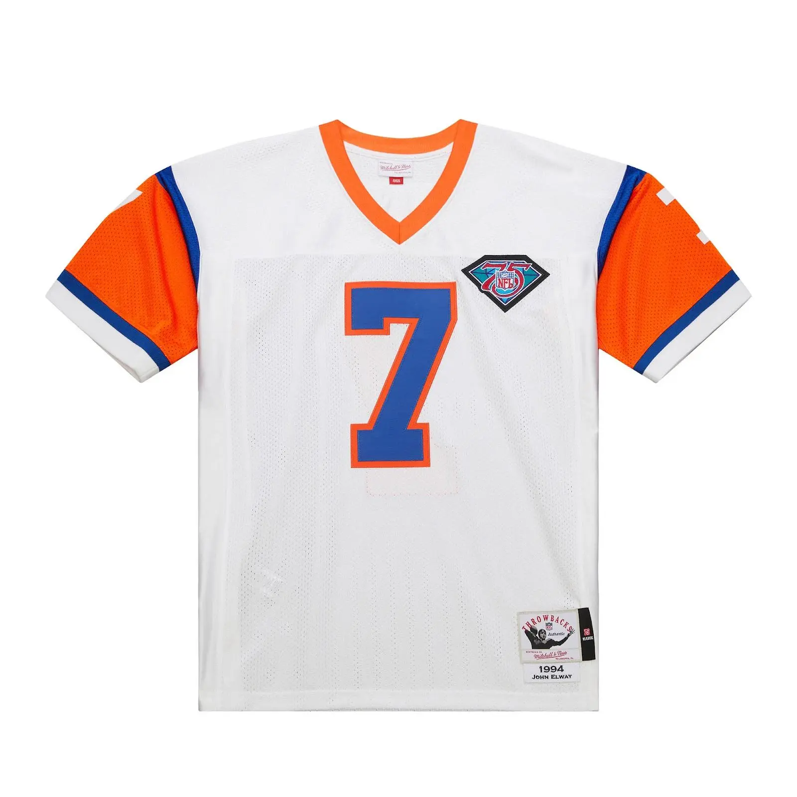 John Elway Denver Broncos 1994 White Authentic Jersey NFL Throwback Mitchell & Ness