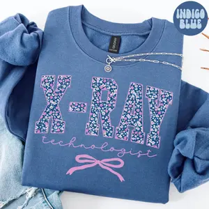 Ditsy Floral Xray Tech Sweatshirt, Radiology Shirt, Rad Graduation Gifts, Radiologic Technologist Crewneck, Cute Department Long Sleeve
