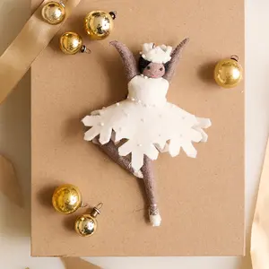 Nutcracker Snowflake Ballerina Ornament - Brown