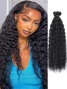 Deep Wave Hair Bundles 22-26 Inch Curly Hair Extensions for Women, Natural, 8pcs Wet & Wavy Hair Bundle Weave