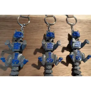 3D Printed Articulated Skeleton Wolf  Keychain