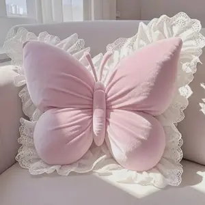 Butterfly-Shaped Lumbar Support Pillow, Soft Comfortable Back Cushion for Pain Relief. Cute Floral Design Perfect for Bedroom, Living Room, Sofa, Chair & Office Desk. Ideal Spring Decor & Cozy Home Accent