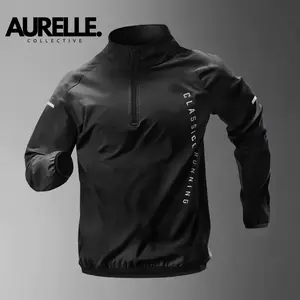 AURELLE Men's Quarter Zip Running Jacket - Windbreaker - Trendy