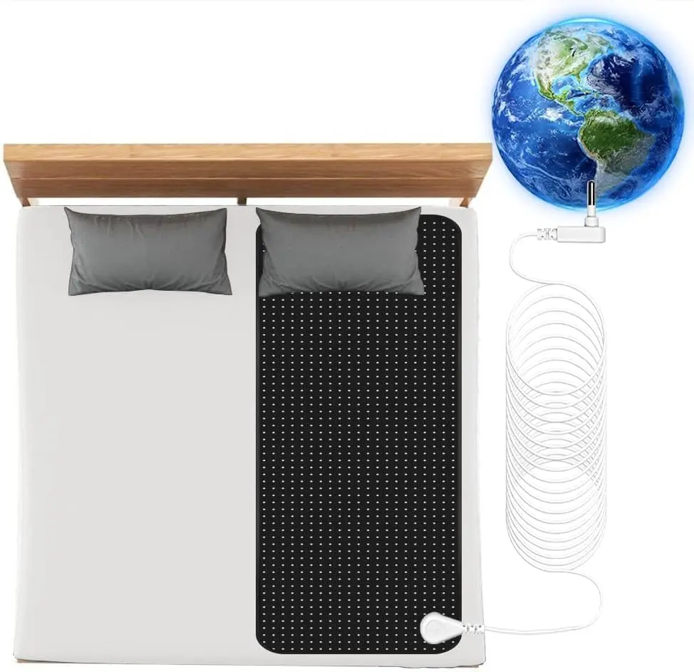 Grounding Mat for Bed Grounding Pad for Sleep Energy Grounding Bed Mat Carbon Fiber and PU with Grounding Cord 27"x78"