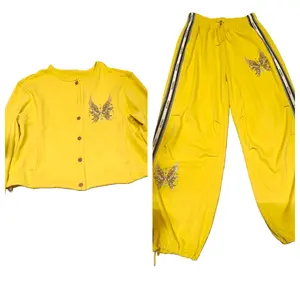 TCH-25 , New , Fashion , Personality , Hot Diamond Casual , Yellow Butterfly Set , Pants , Women