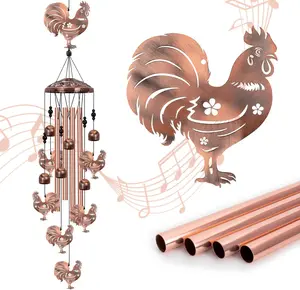 Chicken Wind Chimes for Outside, Rooster Wind Chime, Large Chicken Decor for Women Mom Grandma, Metal Rooster 40" Outdoor Windchimes for Lawn, Porch, Patio, Yard, Christmas