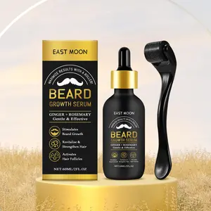 Men's Beard Care Oil with Roller, Gentle Cleansing Beard Care Oil, Beard Moisturizing Oil, Hair Growth Oil, Strengthen Hair Beard Care Product for Men, Birthday Gift, Rosemary Serum Haircare Solution, Ginger Root Oil Strengthening Hair