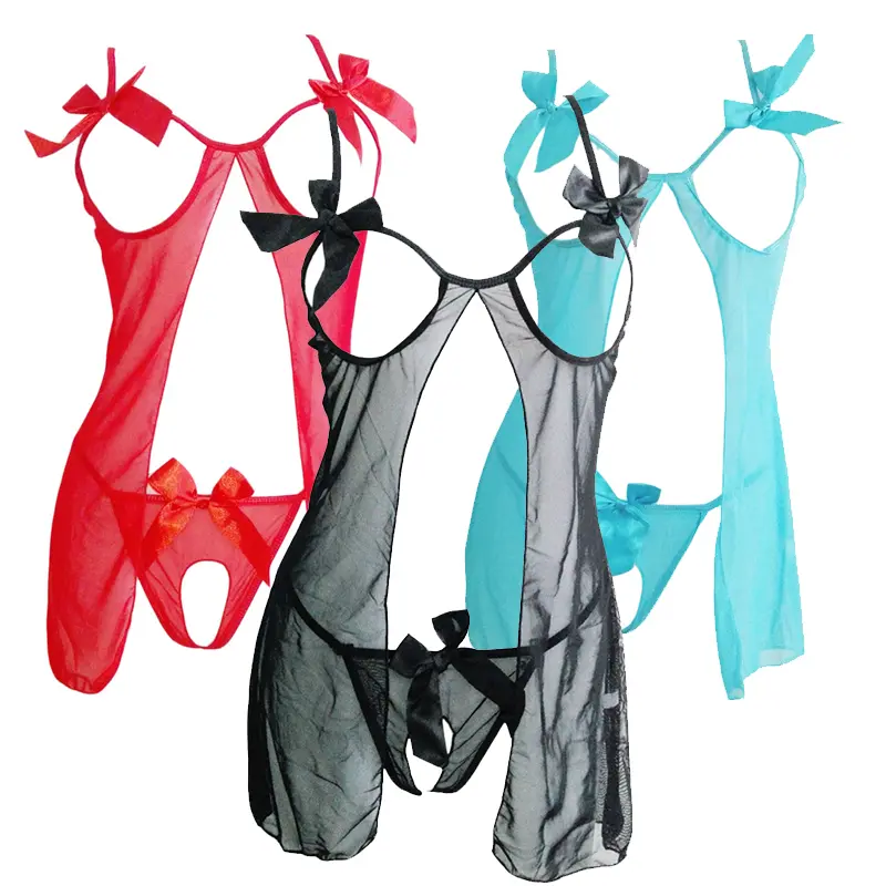 Women Sexy Lingerie Open Cup Babydoll Halter Lace Sheer Nightwear Sleepwear  Mini Dress - TikTok Shop