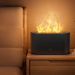Colorful LED Flame Aroma Diffuser and Humidifier - USB Powered Smart Scent Diffuser for Bedroom, Living Room, and Office Décor