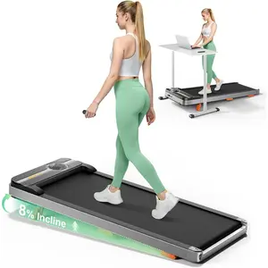 Walking Pad Portable Under Desk Treadmill with Incline 2.5HP for  Office 265 lbs Capacity Remote Control LED