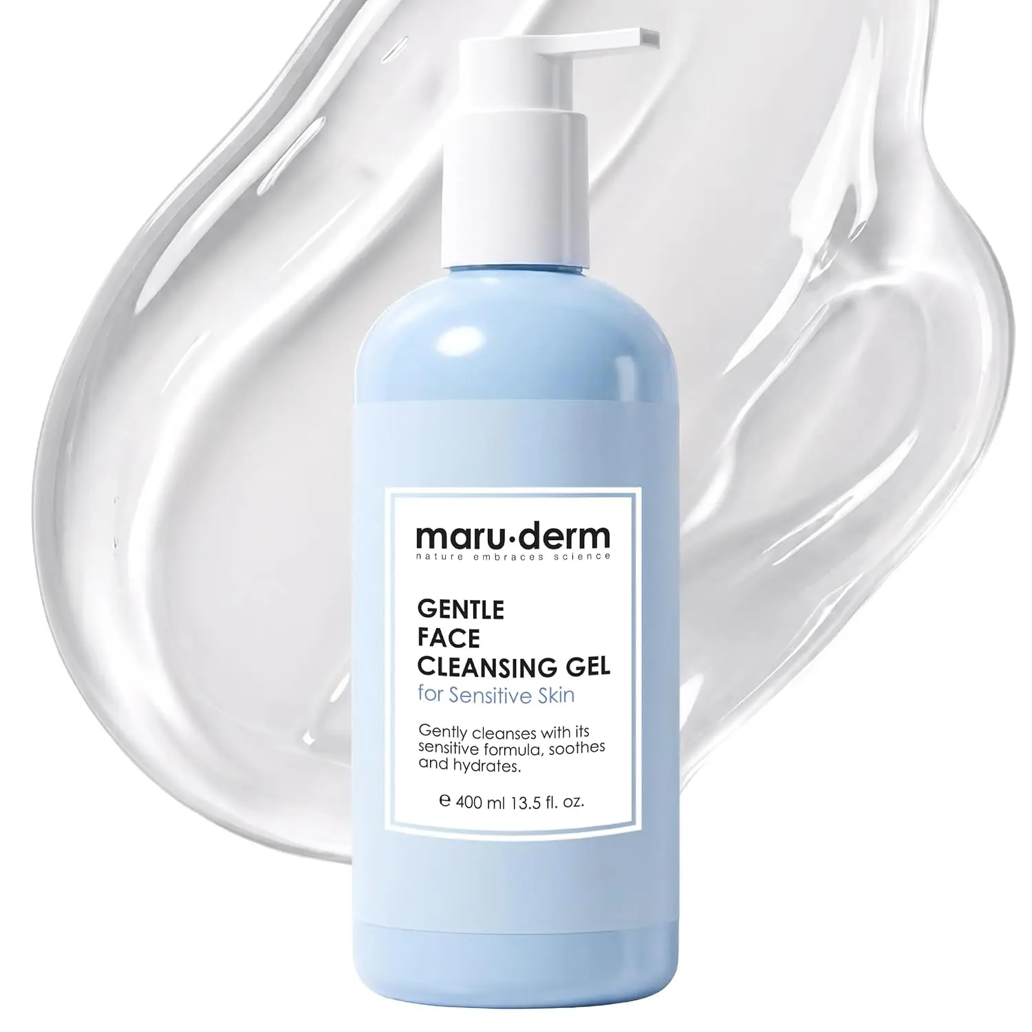 Maruderm Sensitive Skin Face Cleanser | Gentle, Sulfate-Free Cleansing Gel with Panthenol, Aloe & Chamomile | 13.5 fl oz (400 ML)