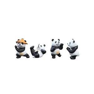 4pcs/set Panda Design Car Ornaments, Car Center Console Ornaments, Office Desk Ornaments, Small Car Interior Decoration