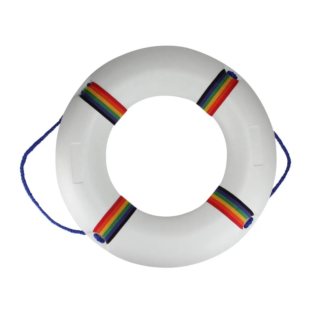 212 MAIN 21 in. Swimming Pool Summer Safety Buoy, White with Colorful Trim, Home & Party Supplies Safety Float, Swimming Pool Accessories, Pool Safety Devices