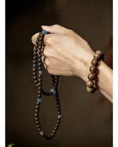 Wearable Aromatherapy 108 beads Natural Agate Buddist Mala Bracelet-Handmade Meditation Prayer Beads for Mindfulness&Energy Healing/ Spiritual gift for Valentine's day