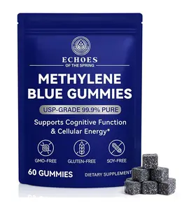 Methylene Blue Gummies 60 Count, 5mg Per Gummy, 99.9% Pure Methylene Blue Supplement, Supports Cognitive Function, Mental Focus & Cellular Energy, Antioxidant Support, Vegan Non-GMO Daily Supplement
