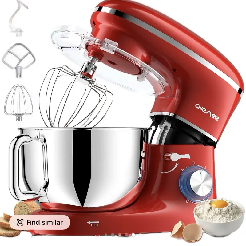 Cheflee Stand Mixer, Multifunctional Kitchen Mixer with Detachable Handheld Egg Beater for Home Baking