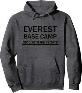 Mt Everest Base Camp Coordinates TShirt Pullover Hoodie