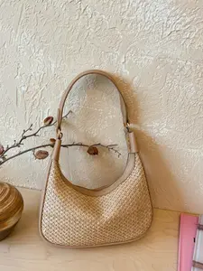 Pure Color Woven Vacation Style Bag, Fashionable Simple Versatile Large Capacity Shoulder Crossbody Bag, Perfect for Travel and Outdoor Activities, Casual Shoulder Bag