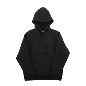 【DealsForYouDays】VEVOR Menswear Men's Medium Fleece Hoodie, Long-Sleeve Cotton-Polyester Pullover with Kangaroo Pocket, Smooth Soft Elastic Hem, Comfy Warm Skin-Friendly Black Fall-Winter Casual Sweatshirt, Ideal to Pair with Jeans
