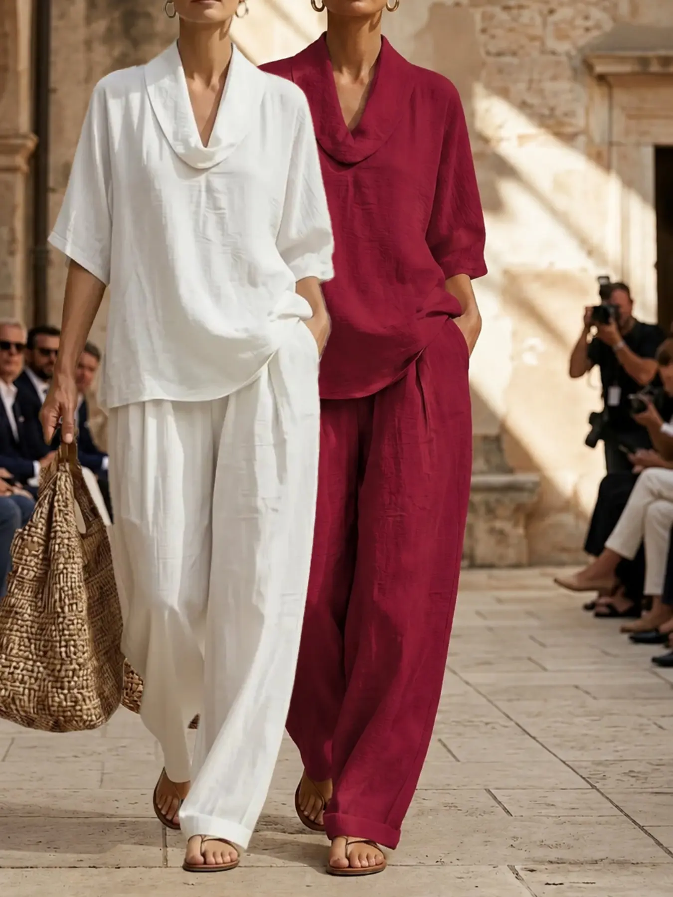 Wine red + white