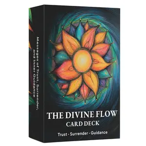 50 Card Deck The Divine Flow Card Deck Cards, Daily Reflection Meditation Spiritual Connection Tarot Game, 13x8cm Size, Card Games, Tarot Card Decks