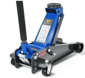 3 Ton Low Profile Hydraulic Racing Floor Jack with Dual Piston Quick Lift Pump Heavy Duty Steel Overload Protection 5-13.39 Inch Car SUV Truck, Blue