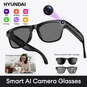 HYUNDAI XK ONE MAC AI Smart Glasses with Voice & Slide Color-Change, 8MP HD Camera, AI Image Recognition, Natural Sound, Classic Design, Ideal for Men & Women, Perfect for Meetings, Daily Use & Smart Recording
