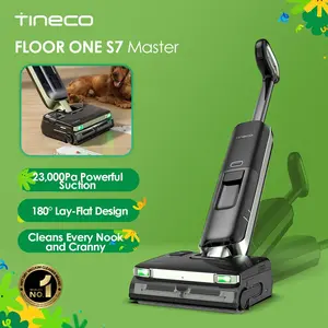 Tineco FLOOR ONE S7 Master Wet Dry Vacuum Cleaner, StreakFree Scraper, 3.9inch Ultra-Slim Body, 23kPa Suction, Flashdry Self-Cleaning System, 150° DustReveal Green Headlight, Cordless Portable Vacuum, Deep Cleaner, Powerful Stick Vacuums
