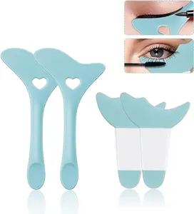 Deacocal Eyeliner Stencils 4Pcs Reusable Silicone Eyeliner Aid Mascara Shield Eyeliner Eyelash Eyeshadow Lipstick Applicator Guide Tool Multifunctional Eye...