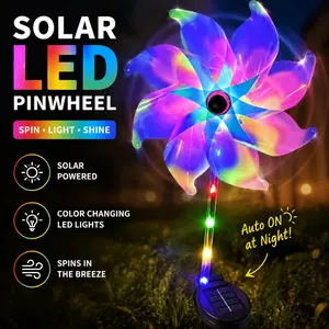 Solar Powered Rotating Windmill Light, Garden Courtyard Decor Atmosphere Lamp, Perfect Gift for Outdoor Decoration