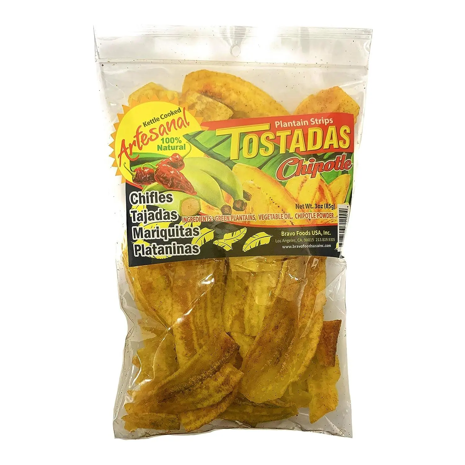 Tostadas de Plátano Artesanales – Sabor Chipotle | 3 Oz