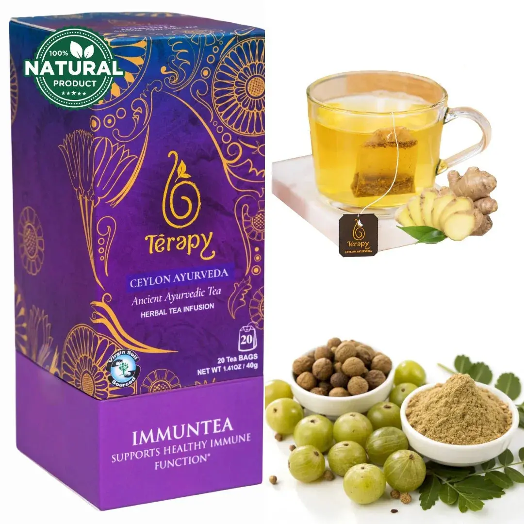 ImmunTea by Terapy Ceylon | Helps boost your Immunity | Ayurvedic Herbal Tea | All Natural Ingredients | 20 bags