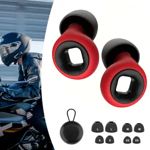 Silicone Motorcycle Ear Plugs with 8 Ear Tips - 35dB Noise Reduction EarPlugs for Sleeping, Concerts, Work & Travel - Reusable & Portable with Carrying Case zenzear
